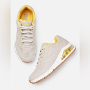 Skechers Cream and Yellow Sneakers Women’s Size 8